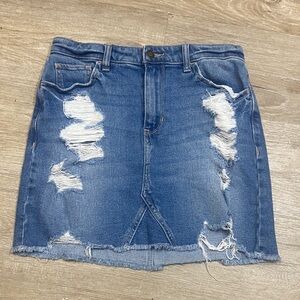 Hollister Blue Distressed Mini Skirt